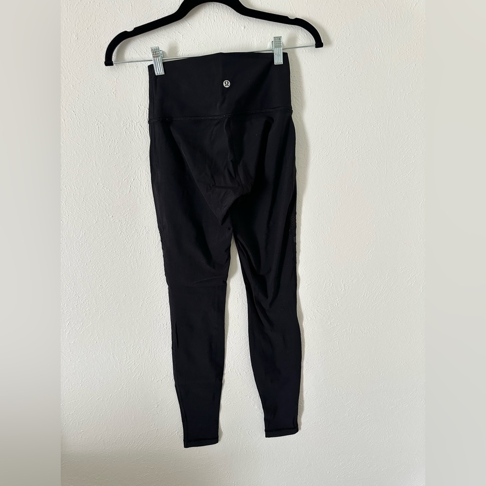 Lululemon Wunder Under Hi-Rise Tight Mix & Mesh 28" Black size 4 - Picture 8 of 9